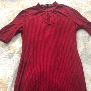 Red long dress stretchy